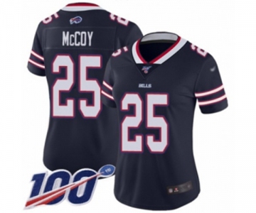 Women's Buffalo Bills #25 LeSean McCoy Limited Navy Blue Inverted Legend 100th Season Football Jersey