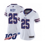 Women's Buffalo Bills #25 LeSean McCoy White Vapor Untouchable Limited Player 100th Season Football Jersey