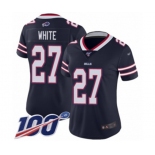 Women's Buffalo Bills #27 Tre'Davious White Limited Navy Blue Inverted Legend 100th Season Football Jersey