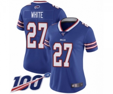 Women's Buffalo Bills #27 Tre'Davious White Royal Blue Team Color Vapor Untouchable Limited Player 100th Season Football Jersey