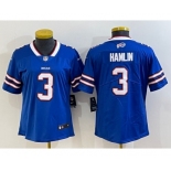 Women's Buffalo Bills #3 Damar Hamlin Blue 2022 Vapor Untouchable Stitched NFL Nike Limited Jersey