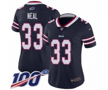 Women's Buffalo Bills #33 Siran Neal Limited Navy Blue Inverted Legend 100th Season Football Jersey