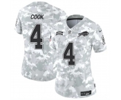 Women's Buffalo Bills #4 James Cook 2024 F.U.S.E Arctic Camo Salute To Service Limited Stitched Football Jersey