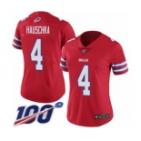 Women's Buffalo Bills #4 Stephen Hauschka Limited Red Rush Vapor Untouchable 100th Season Football Jersey