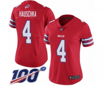 Women's Buffalo Bills #4 Stephen Hauschka Limited Red Rush Vapor Untouchable 100th Season Football Jersey