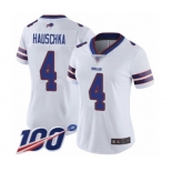 Women's Buffalo Bills #4 Stephen Hauschka White Vapor Untouchable Limited Player 100th Season Football Jersey