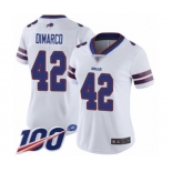 Women's Buffalo Bills #42 Patrick DiMarco White Vapor Untouchable Limited Player 100th Season Football Jersey