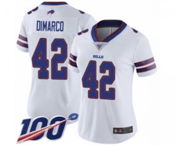 Women's Buffalo Bills #42 Patrick DiMarco White Vapor Untouchable Limited Player 100th Season Football Jersey