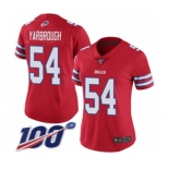 Women's Buffalo Bills #54 Eddie Yarbrough Limited Red Rush Vapor Untouchable 100th Season Football Jersey