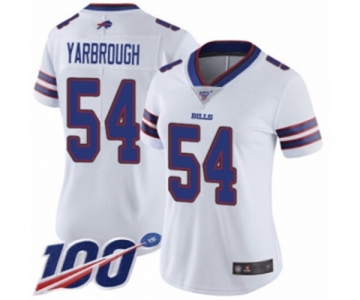 Women's Buffalo Bills #54 Eddie Yarbrough White Vapor Untouchable Limited Player 100th Season Football Jersey