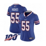 Women's Buffalo Bills #55 Jerry Hughes Royal Blue Team Color Vapor Untouchable Limited Player 100th Season Football Jersey