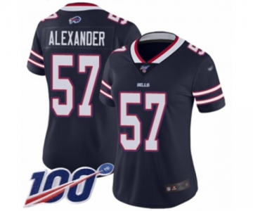 Women's Buffalo Bills #57 Lorenzo Alexander Limited Navy Blue Inverted Legend 100th Season Football Jersey