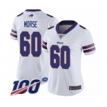 Women's Buffalo Bills #60 Mitch Morse White Vapor Untouchable Limited Player 100th Season Football Jersey