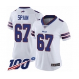 Women's Buffalo Bills #67 Quinton Spain White Vapor Untouchable Limited Player 100th Season Football Jersey