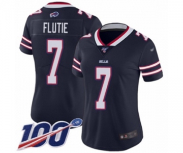 Women's Buffalo Bills #7 Doug Flutie Limited Navy Blue Inverted Legend 100th Season Football Jersey