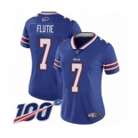 Women's Buffalo Bills #7 Doug Flutie Royal Blue Team Color Vapor Untouchable Limited Player 100th Season Football Jersey