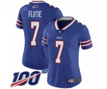 Women's Buffalo Bills #7 Doug Flutie Royal Blue Team Color Vapor Untouchable Limited Player 100th Season Football Jersey