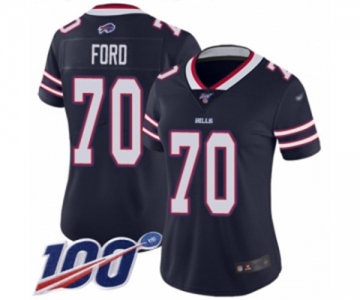 Women's Buffalo Bills #70 Cody Ford Limited Navy Blue Inverted Legend 100th Season Football Jersey