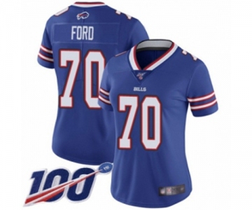 Women's Buffalo Bills #70 Cody Ford Royal Blue Team Color Vapor Untouchable Limited Player 100th Season Football Jersey