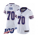 Women's Buffalo Bills #70 Cody Ford White Vapor Untouchable Limited Player 100th Season Football Jersey