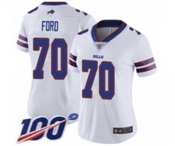 Women's Buffalo Bills #70 Cody Ford White Vapor Untouchable Limited Player 100th Season Football Jersey