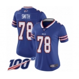 Women's Buffalo Bills #78 Bruce Smith Royal Blue Team Color Vapor Untouchable Limited Player 100th Season Football Jersey