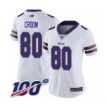 Women's Buffalo Bills #80 Jason Croom White Vapor Untouchable Limited Player 100th Season Football Jersey