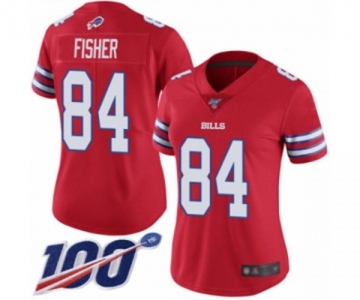 Women's Buffalo Bills #84 Jake Fisher Limited Red Rush Vapor Untouchable 100th Season Football Jersey