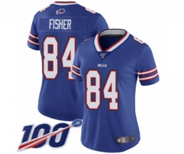 Women's Buffalo Bills #84 Jake Fisher Royal Blue Team Color Vapor Untouchable Limited Player 100th Season Football Jersey