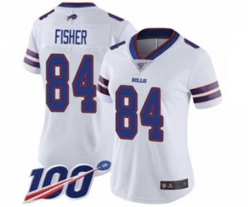 Women's Buffalo Bills #84 Jake Fisher White Vapor Untouchable Limited Player 100th Season Football Jersey