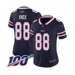 Women's Buffalo Bills #88 Dawson Knox Limited Navy Blue Inverted Legend 100th Season Football Jersey