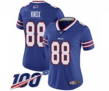 Women's Buffalo Bills #88 Dawson Knox Royal Blue Team Color Vapor Untouchable Limited Player 100th Season Football Jersey