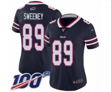 Women's Buffalo Bills #89 Tommy Sweeney Limited Navy Blue Inverted Legend 100th Season Football Jersey