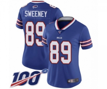 Women's Buffalo Bills #89 Tommy Sweeney Royal Blue Team Color Vapor Untouchable Limited Player 100th Season Football Jersey