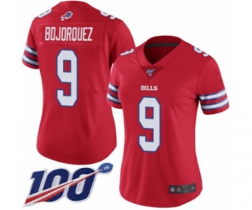 Women's Buffalo Bills #9 Corey Bojorquez Limited Red Rush Vapor Untouchable 100th Season Football Jersey