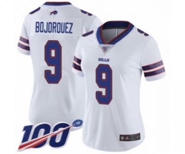 Women's Buffalo Bills #9 Corey Bojorquez White Vapor Untouchable Limited Player 100th Season Football Jersey