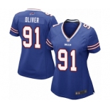 Women's Buffalo Bills #91 Ed Oliver Game Royal Blue Team Color Football Jersey