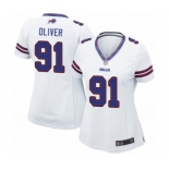 Women's Buffalo Bills #91 Ed Oliver Game White Football Jersey