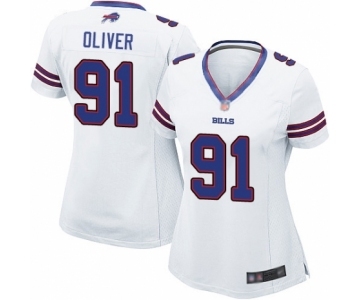 Women's Buffalo Bills #91 Ed Oliver Game White Football Jersey