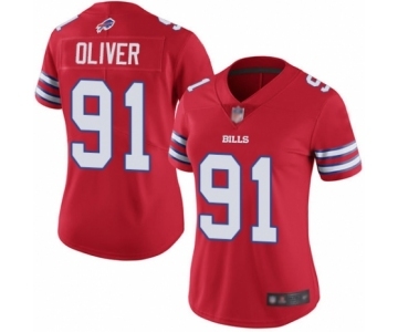 Women's Buffalo Bills #91 Ed Oliver Limited Red Rush Vapor Untouchable Football Jersey