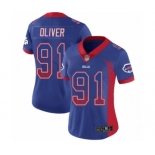 Women's Buffalo Bills #91 Ed Oliver Limited Royal Blue Rush Drift Fashion Football Jersey