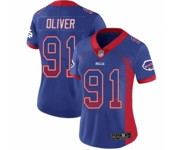 Women's Buffalo Bills #91 Ed Oliver Limited Royal Blue Rush Drift Fashion Football Jersey