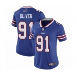 Women's Buffalo Bills #91 Ed Oliver Royal Blue Team Color Vapor Untouchable Elite Player Football Jersey