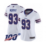 Women's Buffalo Bills #93 Trent Murphy White Vapor Untouchable Limited Player 100th Season Football Jersey