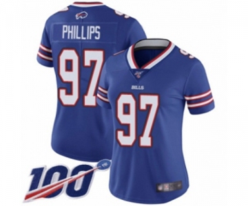 Women's Buffalo Bills #97 Jordan Phillips Royal Blue Team Color Vapor Untouchable Limited Player 100th Season Football Jersey