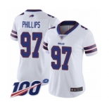 Women's Buffalo Bills #97 Jordan Phillips White Vapor Untouchable Limited Player 100th Season Football Jersey