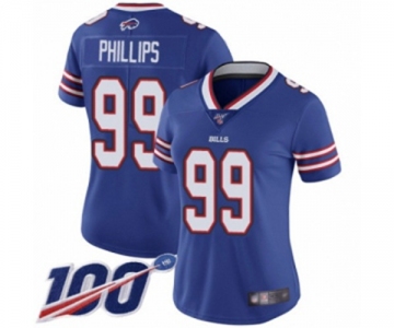 Women's Buffalo Bills #99 Harrison Phillips Royal Blue Team Color Vapor Untouchable Limited Player 100th Season Football Jersey