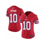 Women's Nike Buffalo Bills #10 Philly Brown Limited Red Rush NFL Jersey