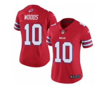 Women's Nike Buffalo Bills #10 Robert Woods Limited Red Rush NFL Jersey