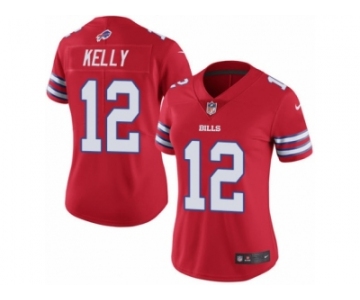 Women's Nike Buffalo Bills #12 Jim Kelly Limited Red Rush NFL Jersey